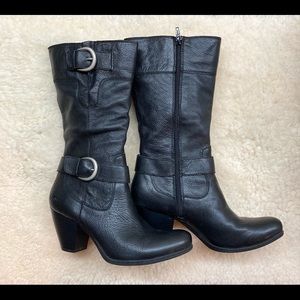 Born Original Concepts B.O.C Adelaide Black Leather Boots, Size 8/39